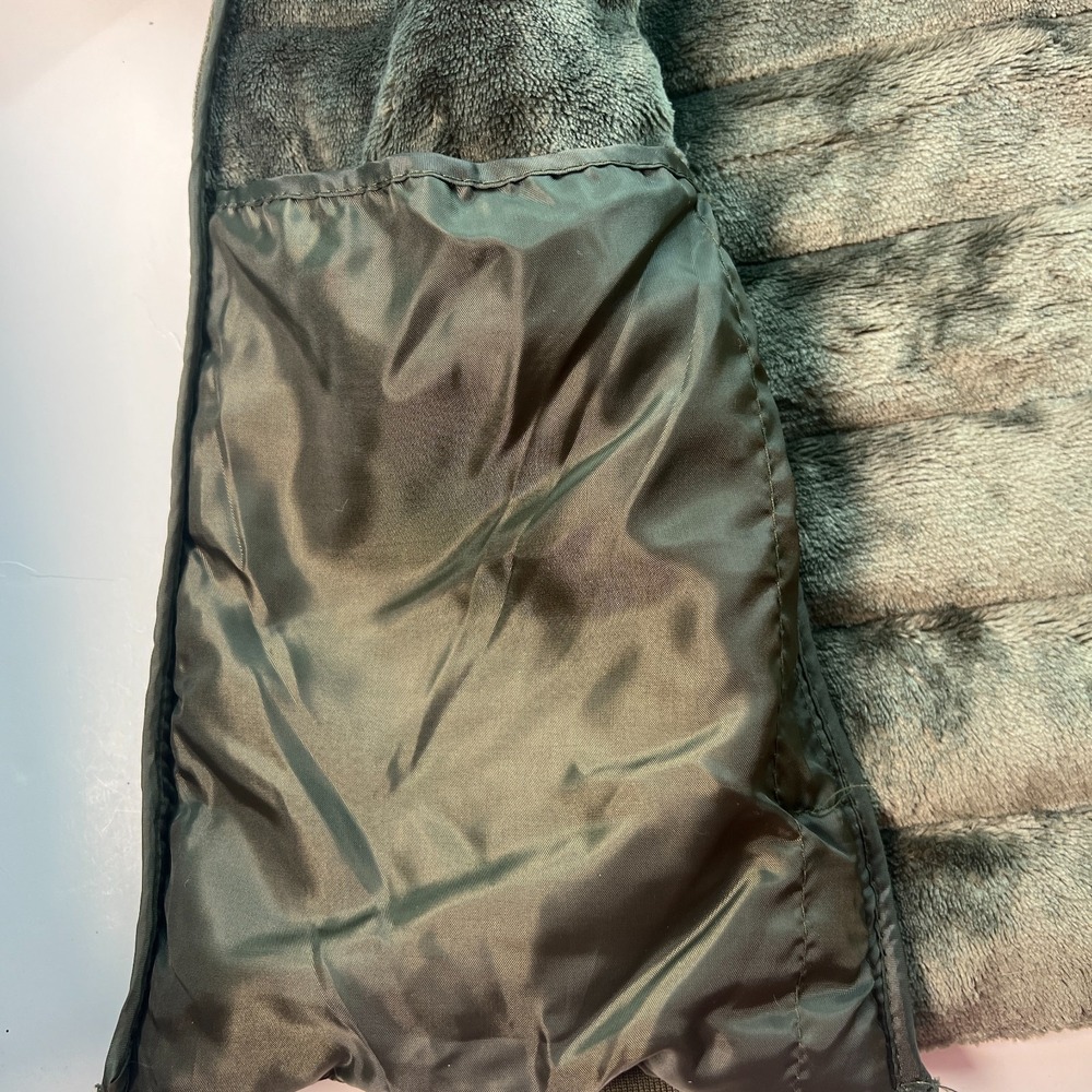 Ci Sono Women Puffer Jacket Sz XL Green Outerwear with Faux Fur & Side Knit NWT - Picture 13 of 16
